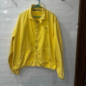 Vintage Polo Ralph Lauren Yellow Jacket Size XL Zip Up Cotton Golf Bomber